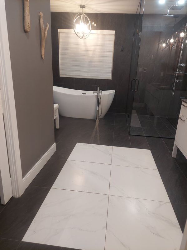 Newman Innovations dark bathroom